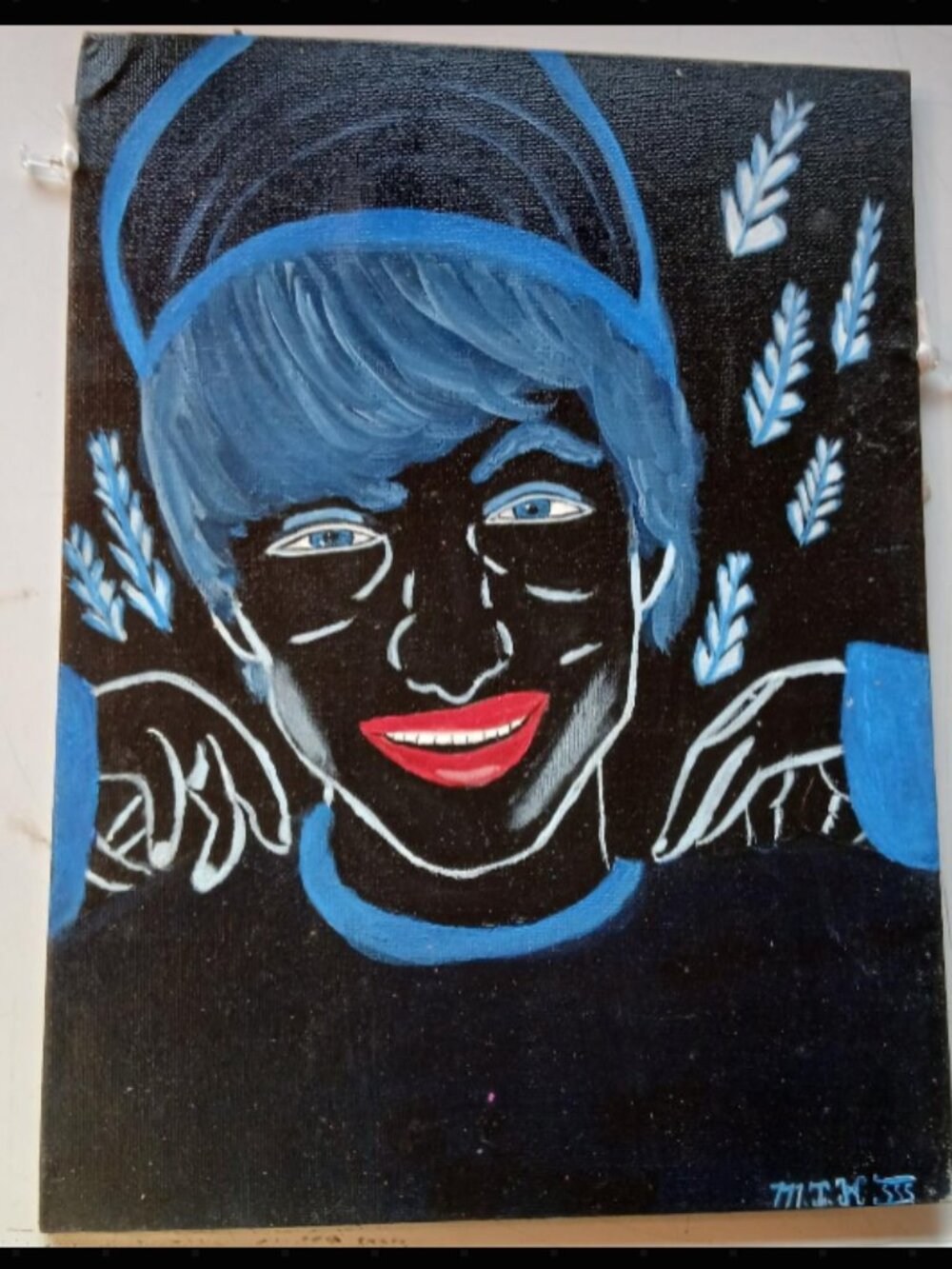 Joey in Blue painting on canvas by The Chef Dr. Mark Twain Heaton Heaton III
